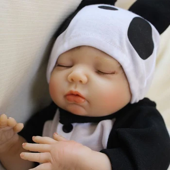 Nicery 16-18-palcové 40-45 cm Bebe Reborn Bábiky Mäkké Silikónové Chlapec Dievča Hračka Reborn Baby Doll Darček Panda Oblečenie