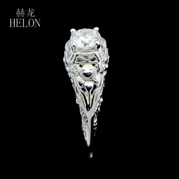 HELON VVS/DEF 0.5 ct Moissanite Krúžok 925 Sterling Silver Test Pozitívny Moissanite Diamantový Prsteň Ženy, Svadobné Jemné Šperky Darček