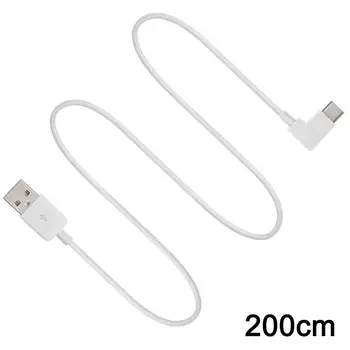 CY 2 m v Pravom Uhle USB 3.1 Typu C, USB-C, USB 2.0 Kábel pre Tablet a Mobilných Telefónnych Biela