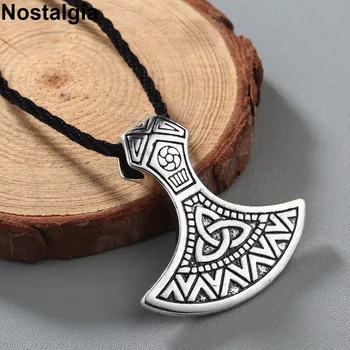 Nostalgia Slovanské Perun Sekera S Trinity Symbol Wicca Amulet Viking Prívesok Vintage Náhrdelník Pánske Šperky