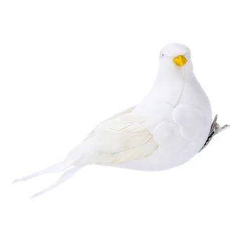 Umelé Biele Holuby Plavidlá 12pcs DIY Umelé Vtáčie Biele Pierko Ozdoby Simulácia Pena pre Svadobné Party Decor