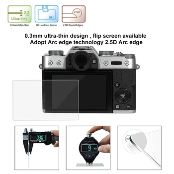 LCD Stráže Film Pre Fujifilm X-T1 / T2 Fotoaparátu, 2.5 D 0,3 mm 9H Povrchovú Tvrdosť Tvrdené Sklo Zaoblené Hrany Protector