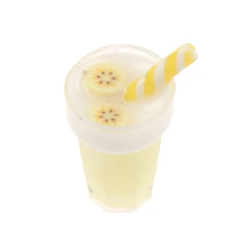 Roztomilý Mini Milkshake Ice Cream Pohár Jahoda Banán Miniatúrny Domček Pre Bábiky Príslušenstva Kuchyne Hračky