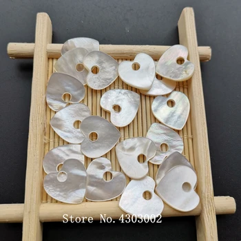 100ks/veľa 15mm, Prírodné Biele Srdce perleť shell pre DIY Šperky Prírodné Srdce MOP Pearl shell Perly