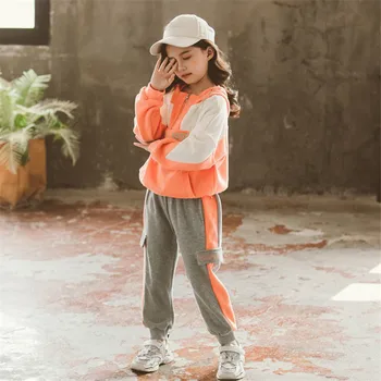 CROAL CHERIE Deti, Dievčatá Oblečenie Sady Ružová Šport Vyhovuje SHoodies Sweatershirts + Nohavice Dospievajúcich Dievčat, Deti, Oblečenie Sady