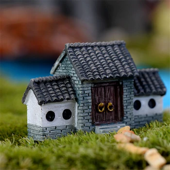DIY Umelé Čínsky Vintage Dom Mini Plavidlá Miniatúrne Rozprávková Záhrada Domáce Dekorácie Domy Micro Terénne Dekor