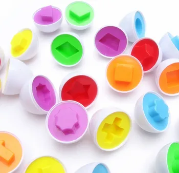 6 vajec/set Vzdelávania Vzdelávanie Hračky Dieťa Rozpoznať Farbu, Tvar Zmiešané Hlavolam Múdry Puzzle Smart Kid Vzdelávania Zodpovedajúce Hračky
