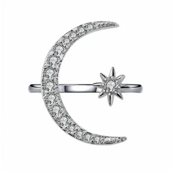 2019 Nový Príchod najpredávanejších Luxusných Šperkov 925 Sterling Silver Pripraviť Biela Jasné, CZ Otvorenie nastaviteľné Svadobné Kapela Krúžok Darček