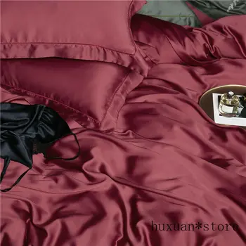 Tencel posteľná bielizeň Nastaviť Perinu+Plochý List/fit Plech+2 obliečky na Vankúše Kráľ, Kráľovná