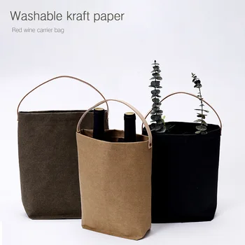 Umývateľný Kraft Papier Taška Multifunkčné Visí Úložný Box Záhradné Kvetináče Domov Úložný Kontajner Opotrebovaniu Skladovanie Tašky