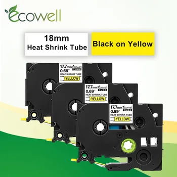Ecowell 3PK Zmršťovacej Trubky označenie páskou HSe-641 Hse641 hse 641 18 mm*1,5 m pásky kazetu vymeniť za Brother P-Touch tlačiareň