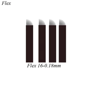 Laminas Flex 16 Microblading Tebori Agulha Obočie Ihly Tobori Microblading 16CF 0,18 mm Manuálne Permanentný Make-up Microblading