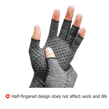 Unisex Muži Ženy Anti-statické Artritída Rukavice rukavice Non-slip Kompresiu Kĺbu Úľavu od Bolesti, Starostlivosť o Ruky Rukavice Pol prsta Rukavice
