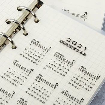 2021 Kalendár Delič A5 A6 Loose Leaf PP Notebook Plánovač Index List Binder Kategórie Plánovač Vnútorné Klip tu u sú kalendár