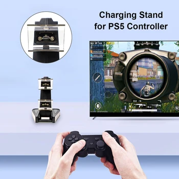 Elektronické Stroj Príslušenstvo LED Herný ovládač Dual Nabíjací Dock pre Sony Playstation 5 PS5 Gamepad Kolísky