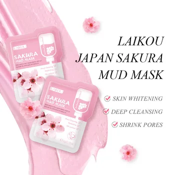 Laikou Sakura Longjing Ílová Maska Osviežujúci Odstrániť Akné Tvár Leštenie Hydratačné Oil Control Redukuje Jemné Linky Care Maska