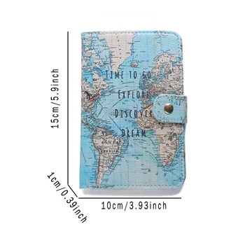 Mapa Pas Pokrýva Cestovné Príslušenstvo Tvorivé PU Kožené ID Kartou Taška Muži Ženy Pas Podnikania Držiteľa 2019 hot predaj