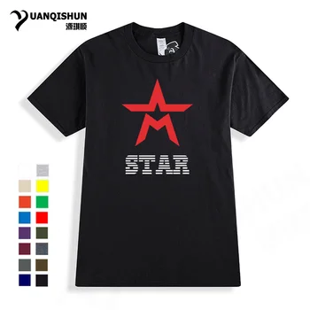 YUANQISHUN Boutique T-shirt Módny Dizajn Star T-shirt Päť-špicaté Hviezdy Tlačiť T-shirt 16 Farieb, Krátke rukávy Tričko Spôsobilosť Topy