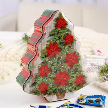 Malý Vianočný Stromček Plech Candy Boxy Obaly Darčeka Jar Môže Kontajner Prípade Svadby, Detské Deň Nového Roka