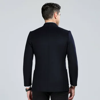 Vysoko kvalitné ručne vyrobené dvakrát tvár vlnené kabáty mužov 2019 nový štýl módy singel svojim farbou bežné vlnené vrchné oblečenie
