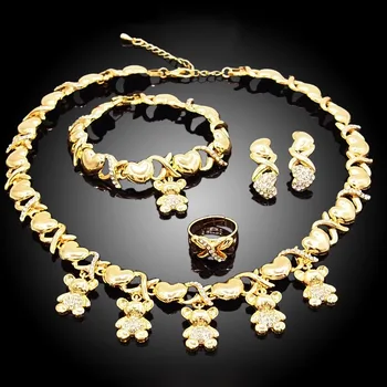 Nový Príchod afriky Svadobné šperky sady Veľkoobchod nigérijský ženy Nesú 18 zlatým Náhrdelníkom nastaviť Dubaj zlaté šperky designer sady