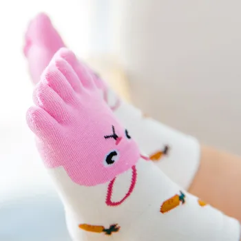 Nový Rok Kawaii Deti Ponožky Bavlna Zvierat Chlapci Dievčatá Ponožky Prst Ponožky pre Deti Päť Prstov Ponožka
