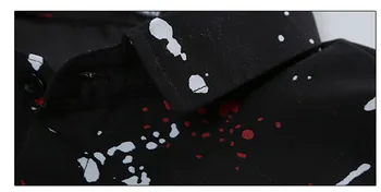 Muži letné módy priedušné tričko pánske Luxusné Slim Fit Kvetinový Tričko Dlhý Rukáv Ležérne Košele Umelca, maliarstvo, šaty, Topy