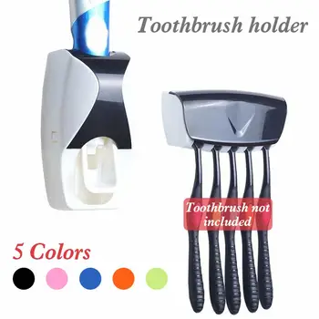 Móda Automatické zubná pasta Dávkovač Kefka Držiteľ Kúpeľňa produkty Wall Mount Rack Vaňa nastaviť zubná pasta Odšťavovače