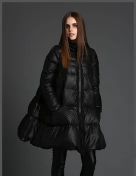 2018 módne zimné dole ženy bundy plášť typ dlhé kabáty Vysokej Kvality vetrovka stojan golier teplé kabáty čierne, ružové oblečenie