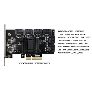 PCIE 6-Port SATA3.0 Pevného Disku Rozširujúca Karta SATA3.0 Adaptér Karty Radiča Rozširujúca Karta