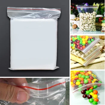 Skladovanie potravín tašky, šperky ziplock reclosable 4*6typ PE transparentné poly tašky