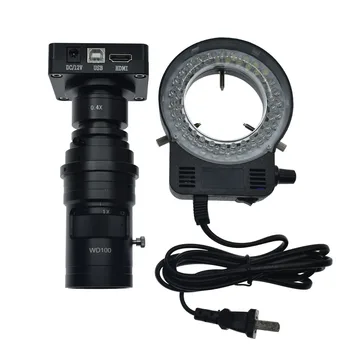 36MP 1080P 2K 60FPS HDMI USB Priemysel Video Mikroskopom Kamera+10X-200 X Nastaviteľné Zväčšenie Zoomu C-mount Objektív+LED Svetlo
