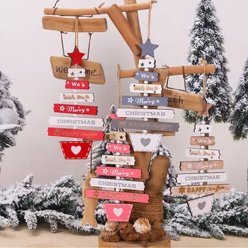 Vianočné Listy Dekoratívne Ozdoby Na Vianočný Stromček, Prívesky, Drevené Visí Festival Garniture