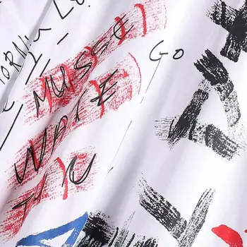 Graffiti Tlačiť Bežné Tričká Tee Topy Lete Mužov Hip Hop Krátky Rukáv Streetwear Módy Harajuku Bežné Mužské Tshirts Chlapcov