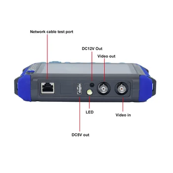 5 palcový 5MP 4MP 1080P AHD TVI CVI CVBS Analógový Video Bezpečnostné Kamery CCTV tester monitor Podpora HDMI/VGA vstup napájací Kábel test
