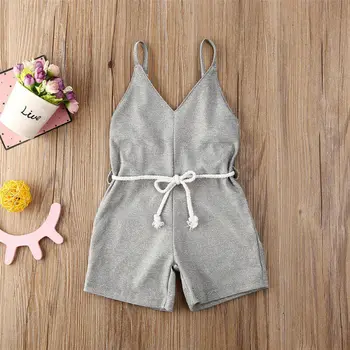 NÁS Batoľa Detský Baby Dievčatá Oblečenie Bling Romper Jumpsuit Letné Oblečenie Sunsuit 1-5T