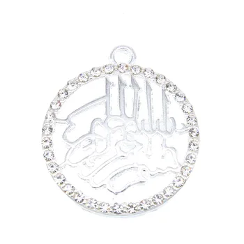 6pcs Klasická Alah Náhrdelník Prívesok Islamskej Šperky Golden Lady Crystal Kolo Oka Moslimských Náboženských Príslušenstvo Šperky
