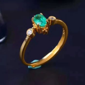 Klasické Emerald snubný Prsteň pre Ženu 0.5 Ct Prírodné Smaragd Gem Pevné 925 Silver Emerald Drahokam Krúžok Najlepšie valentínske Darčeky