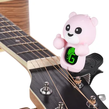 Guitar Tuner Roztomilý Kreslený Medveď Clip-On Tuner LCD Displej pre Gitaru Chromatické Basy Drumbľa Husle