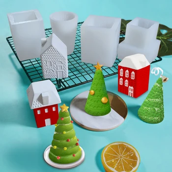 Vianočný Stromček, Silikónové Formy na Pečenie Príslušenstvo 3D DIY Cukru Plavidlá, Čokoláda Fréza Plesne Fondant Cake Zdobenie Nástroj
