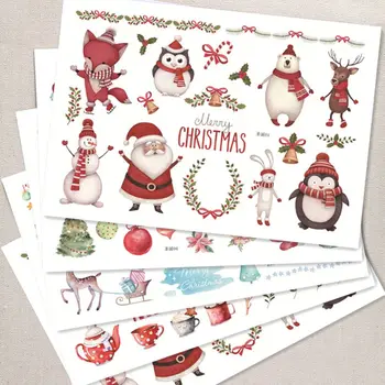 1pc Roztomilý Vianočný Santa Claus/Los/Snehuliak Kawaii Papiernictvo Papeleria DIY Scrapbooking Mliečne Štítok pegatinas Nálepky