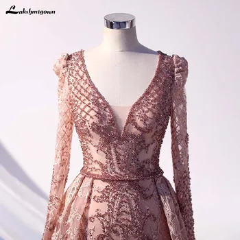 Handmade Dizajn Kvety Večerné Šaty 2020 Dubaj Crystal Luxusné tvaru Večerné Šaty Vestido de Fiesta Dlho Strany Prom Šaty