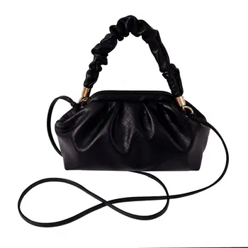 2020 Nové módne väzbe pu kožené cloud taška dámy vintage malé spojka ruky tašku mäkké kožené knedľa hobo taška cez rameno kabelku