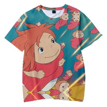 Tak Roztomilý Ponyo na Útese Deti T shirt Chlapcov/Dievčatá Módne Roztomilé Deti T-shirt Tlač Ponyo na Útese Cartoon T-shirts Tees