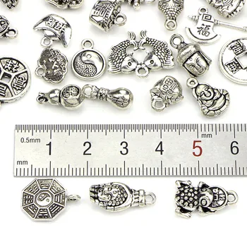 40Pcs/set Nový Dizajn Tibetského Striebra Čínsky Štýl Charms Prívesky, Šperky DIY Remeselnej Tvorby