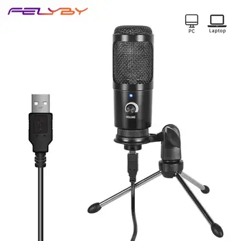 FELYBY MIC-90 profesionálne počítač desktop mikrofón pre Youtube podcast nástroj live USB chladič mikrofón