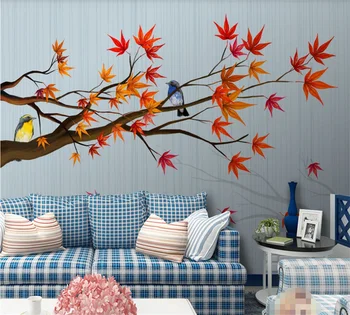 Vlastné tapetu nástenná maľba 8d foto wall jednoduché javor jeseň lesnú cestu obývacia izba TV pozadí na stenu