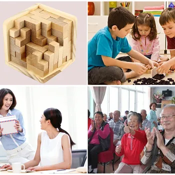 Drevené Vzdelávacie Hračky Kongming Zámok Tetris Detí Stavebné Bloky Zostavené Na Odomknutie Vzdelávacie Hračka Sada