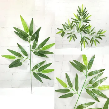 1PCS Umelé Zelená Bambusové Listy Falošné Zelené Rastliny Zelene Listy pre Domáce Hotel Kancelárske Party Dekorácie