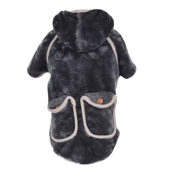 Teplý Pes Flanelové Oblečenie Zimné Dvojité Vrecko Pet Oblečenie Móda Kapucí Fleece Bunda, Kabát Pre Francúzsky Buldog Chihuahua Yorkie